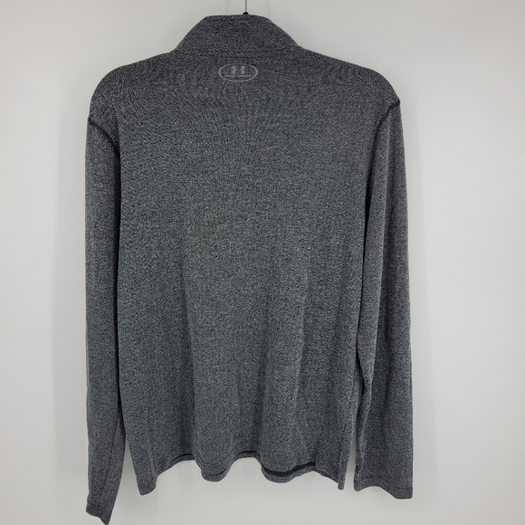 Under Armour Mens Activewear 1/4 Zip Up Herringbone Pullover Sweater Size L - Picture 4 of 11